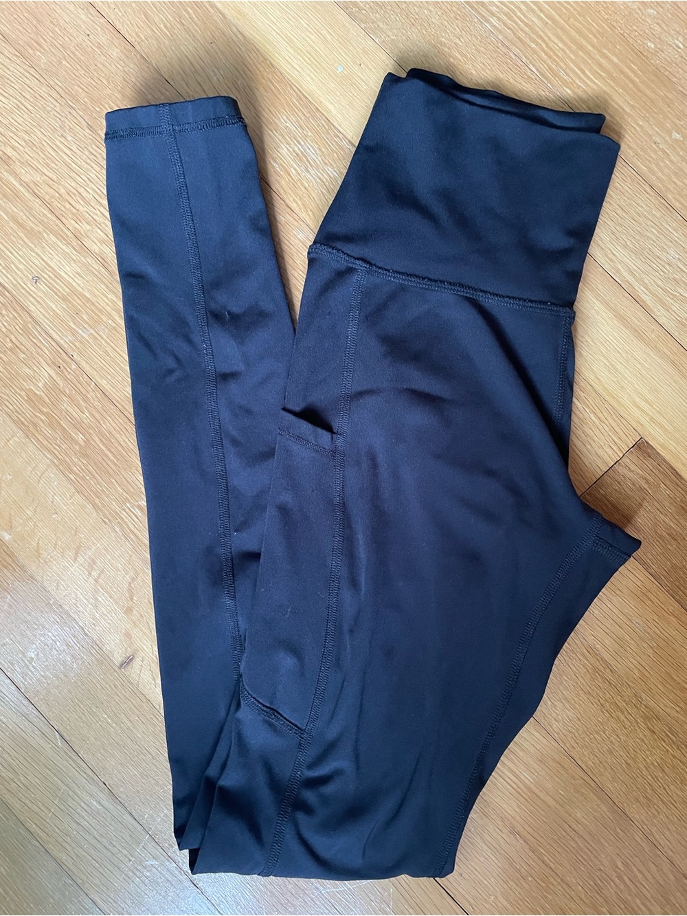 Everbrand Black High Waisted Leggings Side Pockets Size M 29”